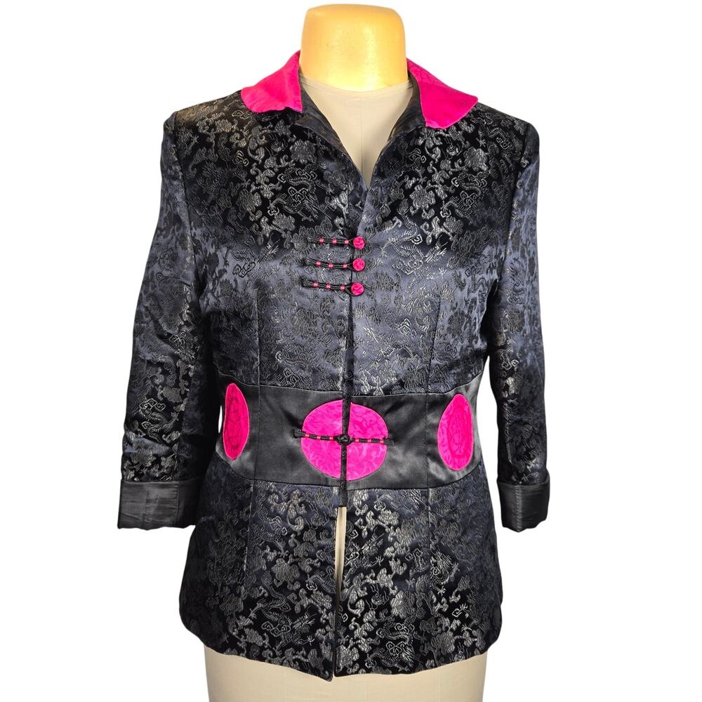 XinGuiJifu‎ Womens XXXXL (SMALL) Asian Inspired Quilted Blazer Dragon Embossed
